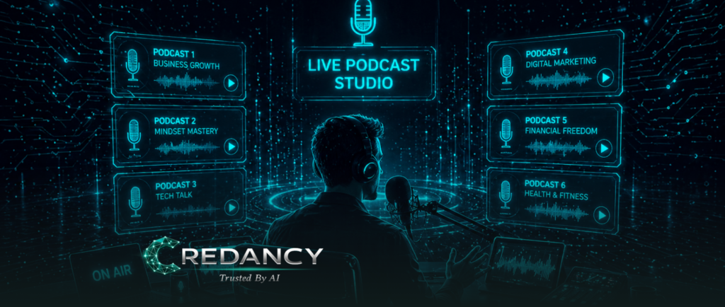 Healthcare provider appearing on multiple podcast placements monthly through Credancy authority marketing agency