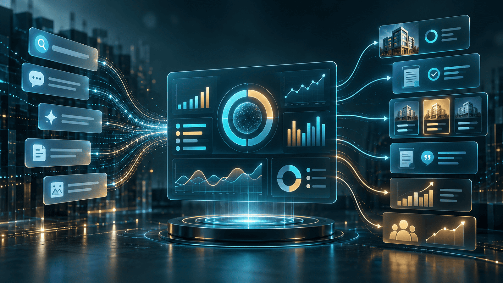 AI search visibility dashboard tracking business mentions, accuracy, competitors, citations, and customer outcomes.